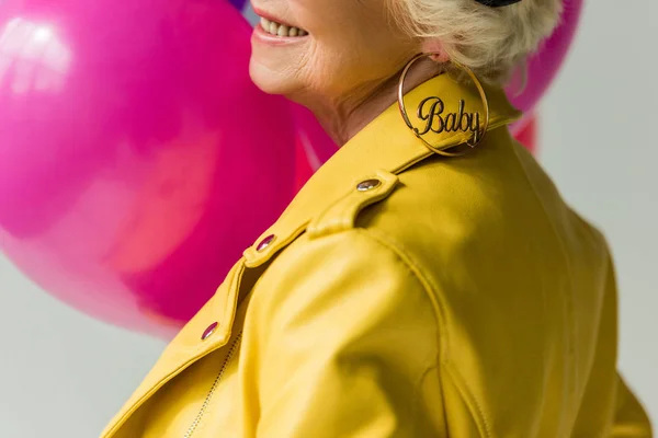 Frau mit Luftballons — Stockfoto