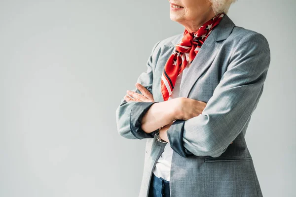 Dame mit verschränkten Armen — Stockfoto