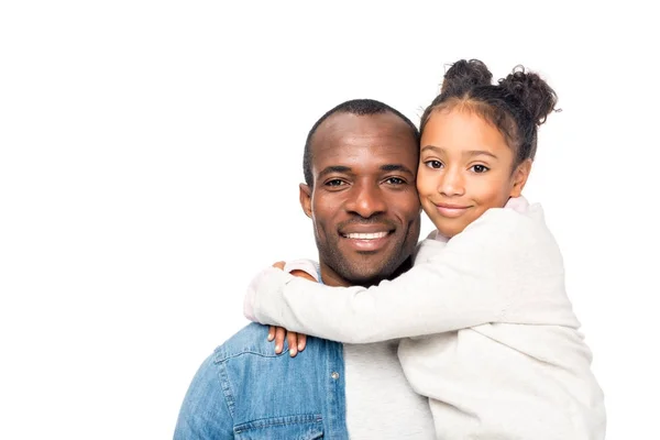 Feliz afroamericano padre e hija - foto de stock