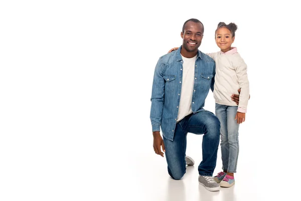 Glücklicher afrikanisch-amerikanischer Vater und Tochter — Stockfoto