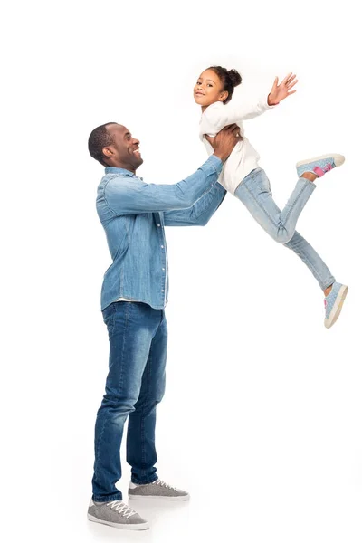 Padre e hija divirtiéndose - foto de stock