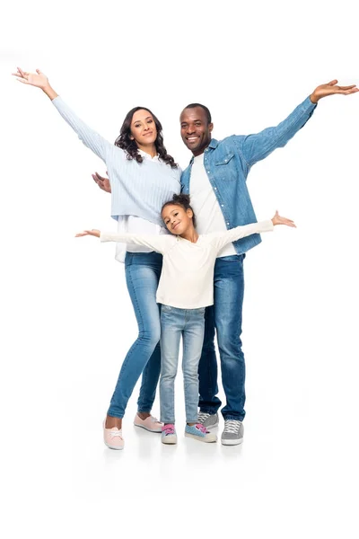 Familia afroamericana feliz - foto de stock