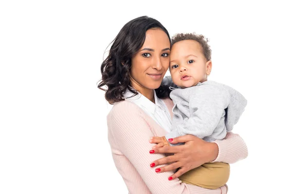 Africano americano madre con pequeño niño - foto de stock