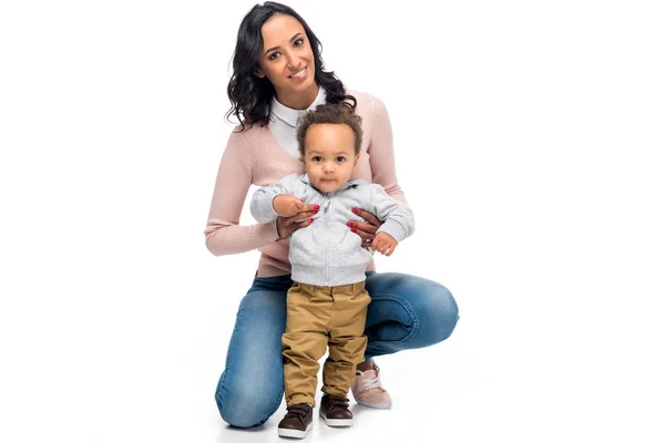 Africano americano madre con pequeño niño — Stock Photo