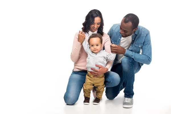 Familia afroamericana feliz - foto de stock