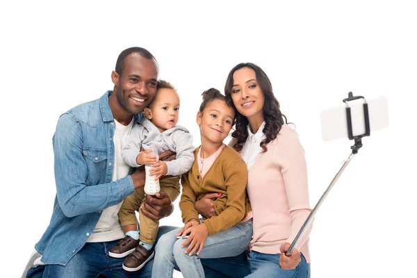 African american family taking selfie — Stock Photo