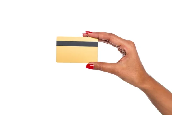 Credit card in hand — Stock Photo