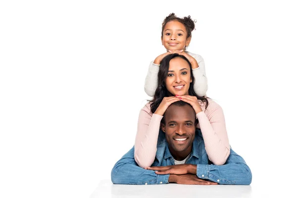 Familia afroamericana feliz - foto de stock