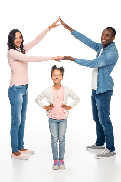 Familia afroamericana feliz - foto de stock