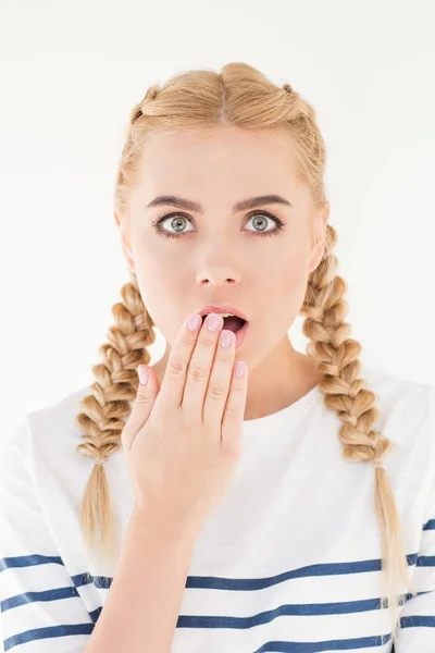 Shocked young woman — Stock Photo