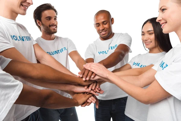 Freiwillige machen Team-Geste — Stockfoto