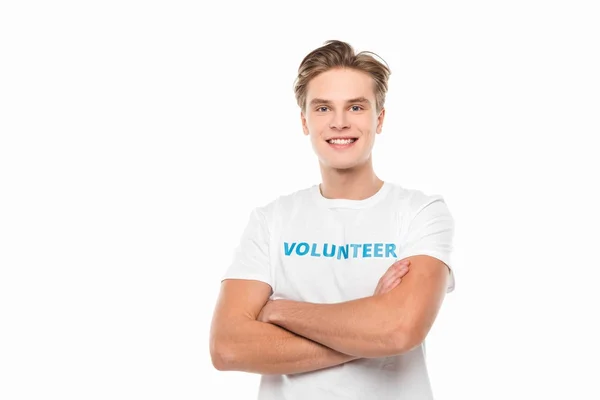 Volunteer with crossed arms — Stock Photo