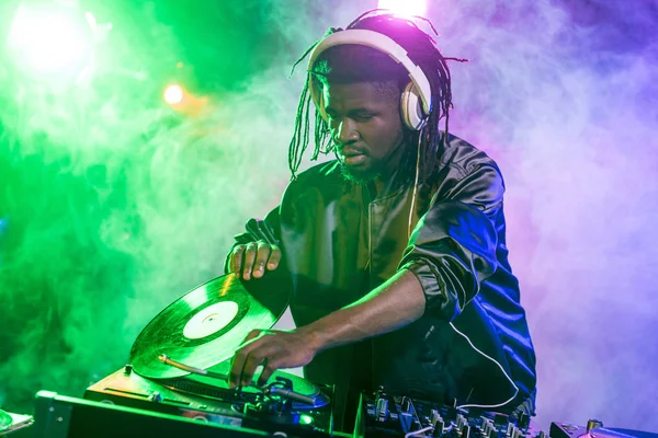 Professional african american DJ — Stock Photo
