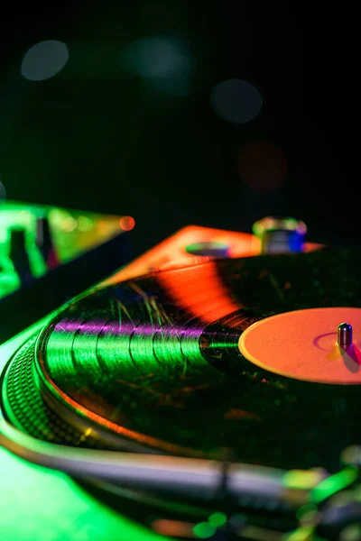 Sound mixer and vinyl — Stock Photo