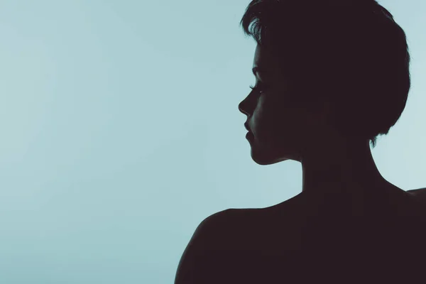 Silhouette de belle femme — Photo de stock