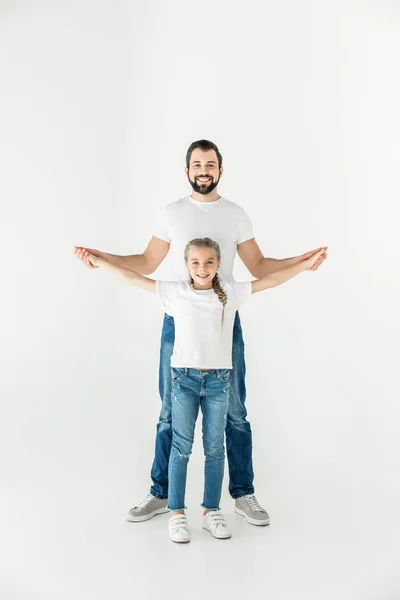 Glücklicher Vater und Tochter — Stockfoto