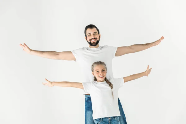 Glücklicher Vater und Tochter — Stockfoto