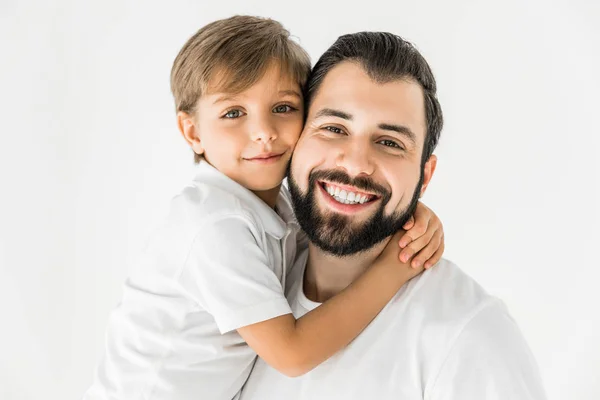 Щасливий батько і син разом — стокове фото