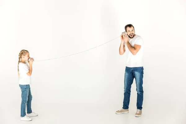 Pai e filha brincando juntos — Fotografia de Stock