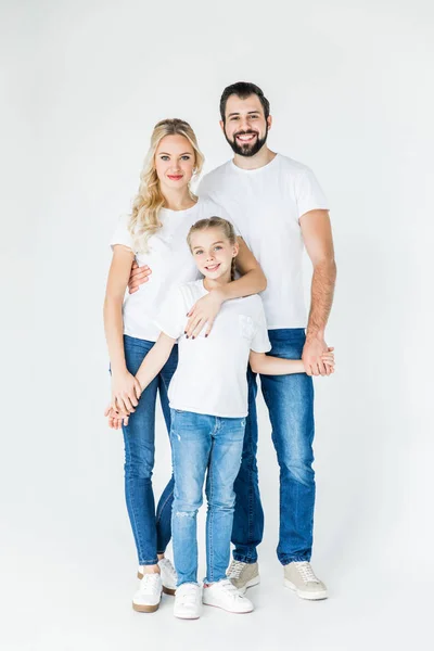 Padres felices con hija - foto de stock