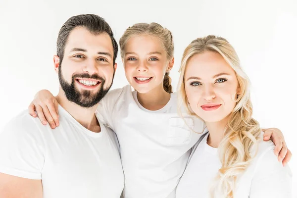 Padres felices con hija - foto de stock