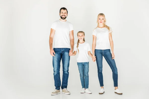 Happy family with one child — Stock Photo