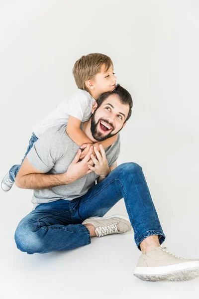 Heureux père et fils — Photo de stock