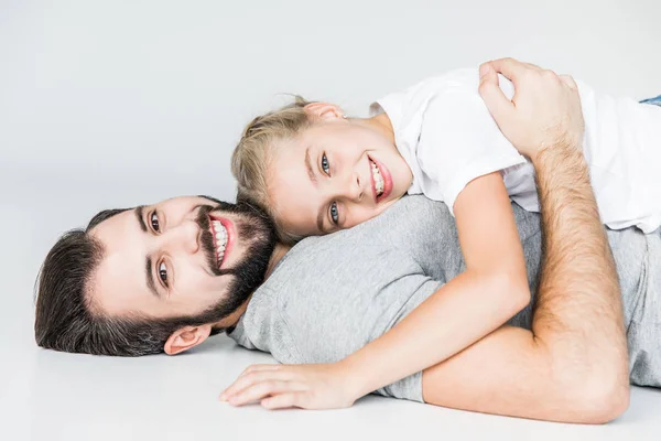 Schöner Vater und Tochter — Stockfoto