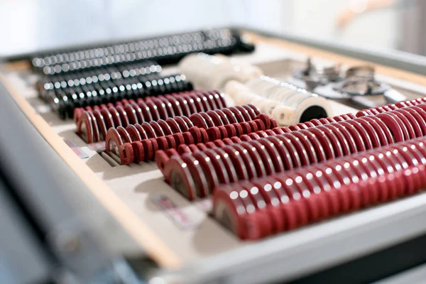 Many different trial lenses in optometrist consulting room — Stock Photo