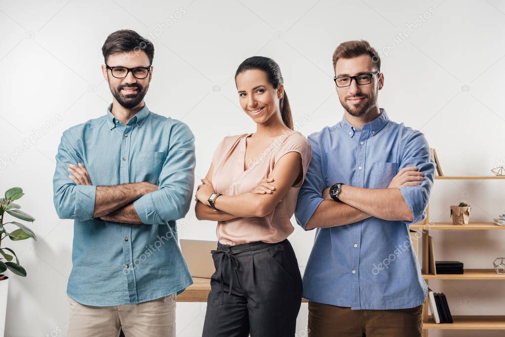 group of businesspeople in office