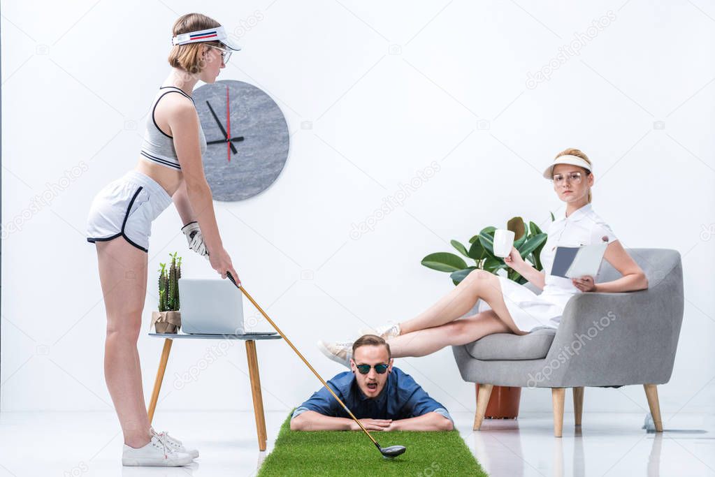 people playing golf