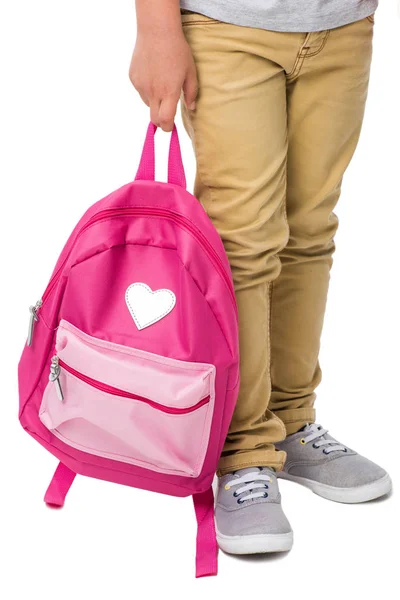 Boy holding backpack — Free Stock Photo