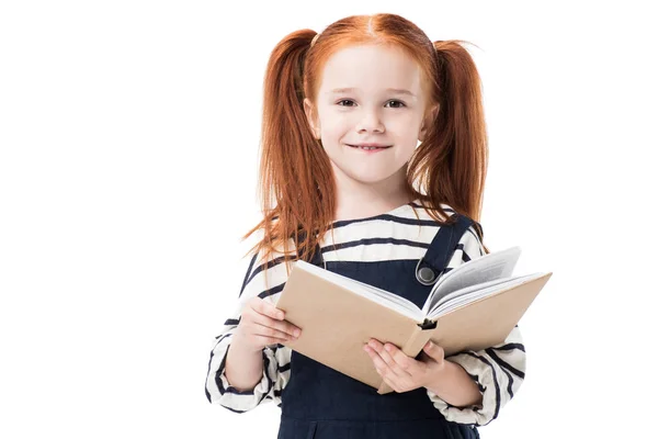 Colegiala sosteniendo libro — Foto de Stock