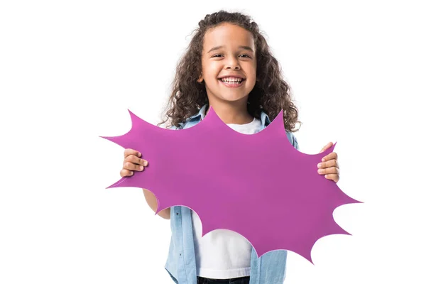 African american girl with speech bubble — Stock Photo, Image
