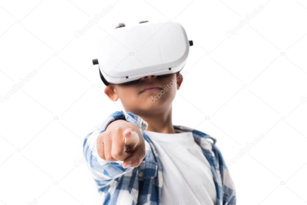 boy in virtual reality headset