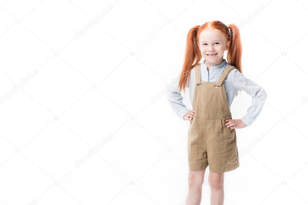 Adorable little red haired girl 