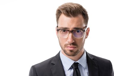 young businessman in eyeglasses clipart