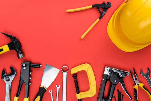 reparement tools and hard hat
