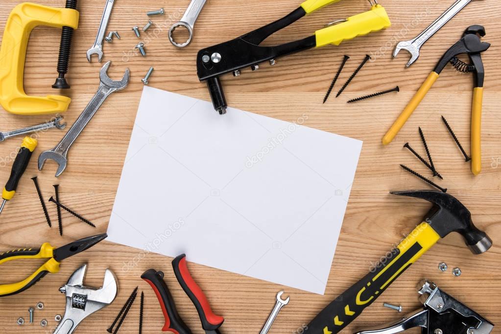 reparement tools and paper