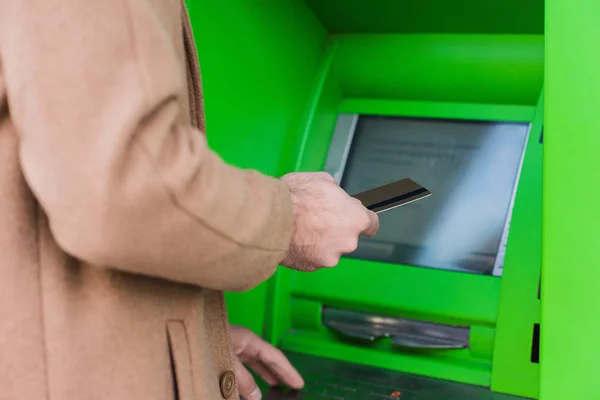 Entering pin code in atm — Stock Photo, Image