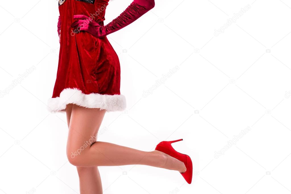 girl in santa costume