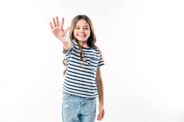 kid giving high five clipart