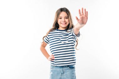kid giving high five clipart