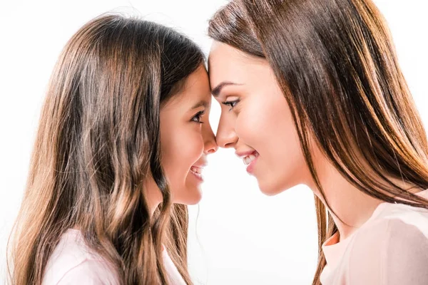 Mãe e filha cara a cara — Fotografia de Stock