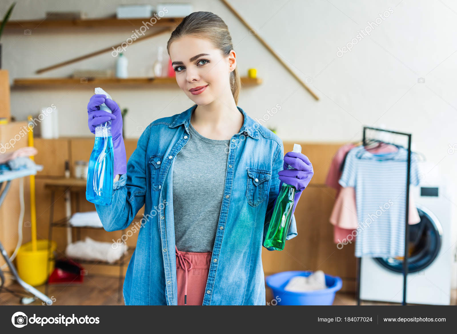 woman rubber gloves