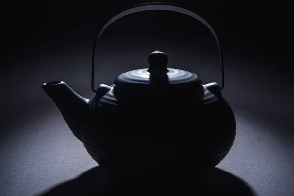 Close View Black Traditional Chinese Teeapot Black — стоковое фото