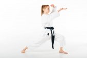 kimonó képzés karate elszigetelt fehér lány