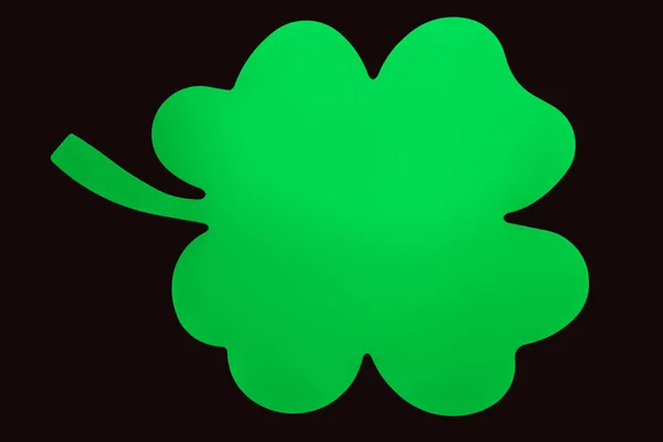 Close View Green Clover Symbol Isolated Black — Stock Photo, Image