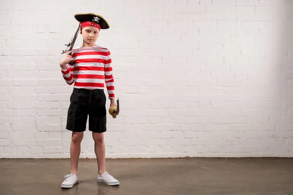 Adorable Little Boy Pirate Costume — Stock Photo, Image