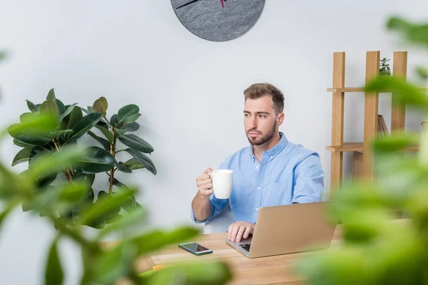 Uomo d'affari che lavora in ufficio — Foto stock